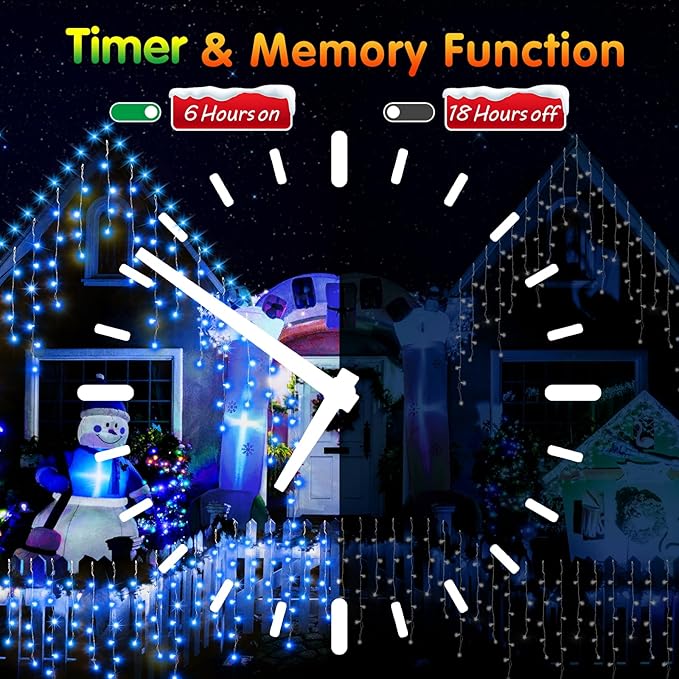 33FT Christmas Lights Outdoor, 400 LED Outdoor String Lights Waterproof Plug in with 8 Modes & Timer, Christmas String Lights for Tree Party, Garden, Holiday Decorations（Cool White）