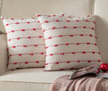 Caflife Boho Christmas Throw Pillow Covers 18x18 inches Beige and Red, Set of 2 Modern Farmhouse Christmas Decorations Pillow Covers for Couch Sofa Bed, Living Room
