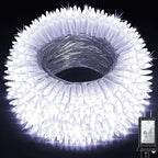 350LED Christmas Lights Indoor Outdoor, 90ft 12 Modes Cool White LED String Lights with Timer Dimmable, Waterproof Tree Lights for Xmas Patio Yard Fence Bedroom Wedding Garden Decor Cool White