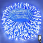500 LED Christmas Lights Outdoor, 164ft Christmas String Lights for Bedroom 8 Modes Waterproof Plug in Twinkle Fairy Light for Indoor Outside Bedroom Home Party Decoration, Blue&White