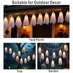 Halloween Decoration String Lights, Light up Ghost Garland, 7.5ft Battery Operated Ghost Lights with 10 LED for Mantle, Fireplace, Window, Porch, Party Indoor Outdoor Decor
