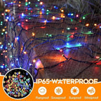 264ft 800 LED Christmas Tree String Lights Outdoor Fairy Lights Plug in, Expandable Green Wire Clear Bulbs Mini Lights 8 Modes, Xmas Wedding Party Decoration (Multicolor)