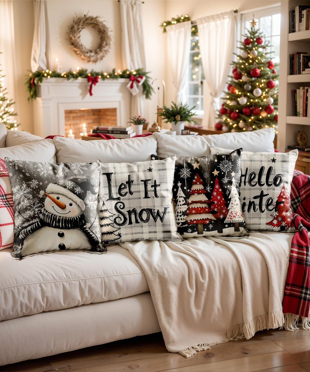 SEGXCFL Christmas Pillow Covers Decorative for Couch Sofa Livingroom Outdoor Christmas Home Decor