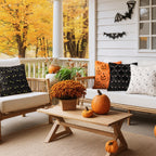 COSIBONO Halloween Black Cat Throw Pillow Covers 20x20 Inch Set of 2, Spooky Ghost Faux Fur Cushion Covers for Fall Decor, Soft Decorative Farmhouse Pillowcases for Sofa Bench Living Room (Pink)