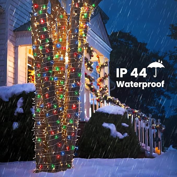 Christmas Lights Multicolor, 75 Ft 200 LED Christmas String Lights Connectable, 8 Modes, Timer, Waterproof Fairy Twinkle Light for Party, Garden, Patio, Home, Wedings, Holiday, Xmas Tree Decorations