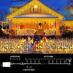 LAMPHOME 66ft Christmas Decorative Mini Lights,200 LED Transparent Wire Fairy Starry String Lights Plug in, 11 Lighting Modes, for Indoor Outdoor Xmas Tree Wedding Party Decoration (Warm White)