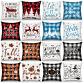 GlikCeil Set of 16 Christmas Pillow Covers 18 x 18 Inch Holiday Throw Pillow Covers Halloween Fall Winter Seasonal Pillowcases Decorative Cushion Pillowcases for Farmhouse Home Couch Sofa Decor