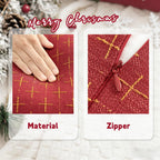 ZWJD Christmas Pillow Covers 24x24 Set of 2 Soft Polyester Textured Red Pillows with Stylish Flange Edge Cozy Farmhouse Christmas Decor for Couch Bed Sofa Living Room (Red)