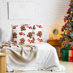 Mixweer 2 Pcs Tufted Christmas Throw Pillow Cover 18 x 18 Inch Gingerbread Pillow Covers 3D Candy Xmas Pillows Case Decorative Soft Cushion Cover for Sofa Couch Bed Room