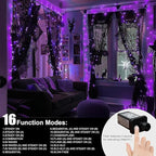 LAMPHOME 33ft Halloween Decorative Mini Lights, 100 LED Transparent Wire Fairy Starry String Lights Plug in, 11Lighting Modes, for Halloween Decoration Outdoor Xmas Tree Party Decoration (Purple)