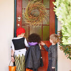 24 Inch Fall Wreath for Front Door Harvest Wreaths with Wheat Leaves and Wheat Ear, Large Autumn Wreath Decor for Farmhouse Wall Window Home Decoration and Halloween Christmas Thanksgiving Celebration