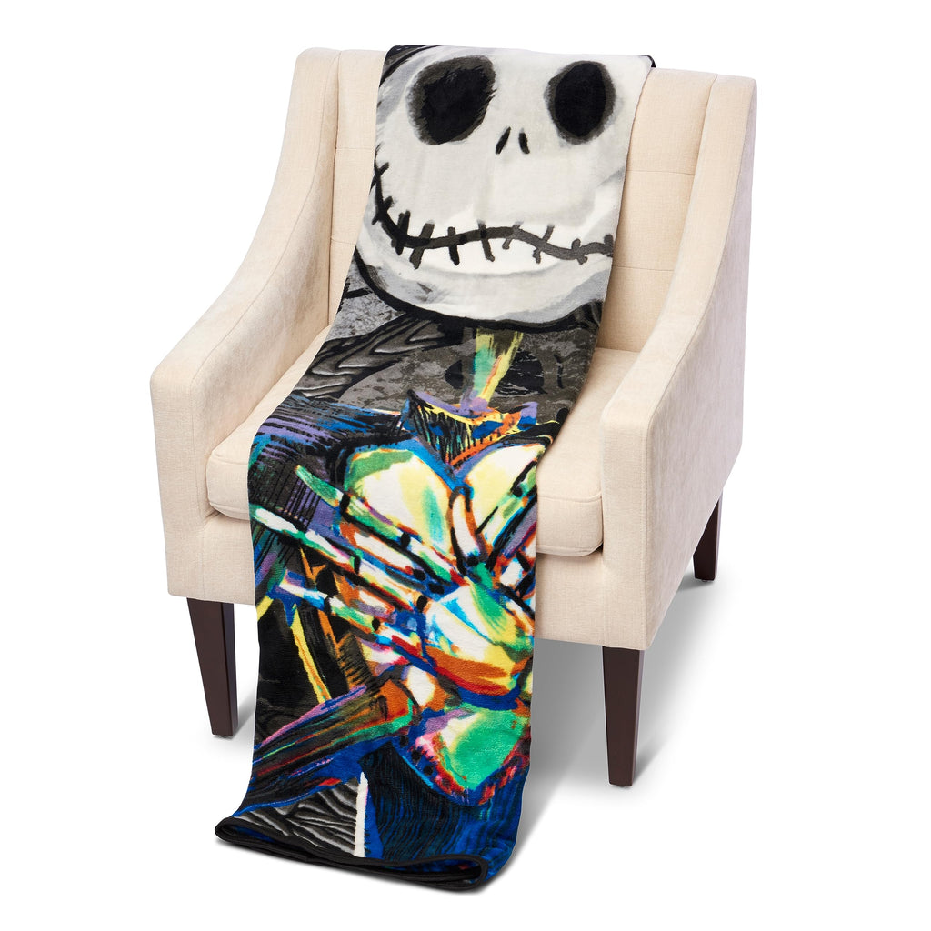 Northwest Nightmare Before Christmas Micro Raschel Throw Blanket, Ultra Soft Throw, 46 x 60 Inches, Dark Creep