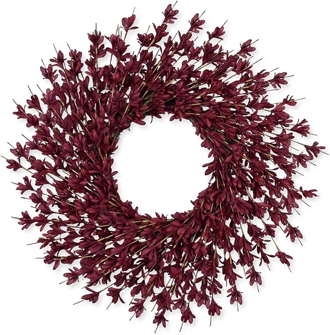 26 Inch Realistic Fall Wreaths for Front Door Outside Autumn Wreath Outdoor Indoors Fall Decorations for Home Thanksgiving Halloween Holiday Decorations Clearance for Wall Porch Door (Wine Red)