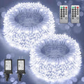 Total 710FT 1800 LED Christmas Lights, 2 Packs 900 LED Outdoor String Waterproof, Timer & Memory, 8 Modes Dimmable Plug in Fairy for Outside Tree Holiday Party Wedding Decor, Cool White