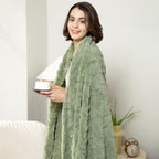 Aganear Flannel Throw Blanket - Cozy Soft Lightweight Fuzzy Blanket for Women Portable Throw Blankets for Couch, Warm Present for Birthday, Christmas, Halloween, Housewarming(50"x60", Sage Green)