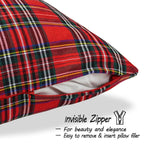 CARRIE HOME Red Tartan Plaid Christmas Throw Pillow Covers 20x20 Set of 2 Christmas Couch Pillow Covers Xmas Decor for Winter Holiday