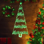 Toodour Christmas Decorations Indoor Lights, 2.65ft LED Christmas Lights, Green Wall Window Hanging Light, Battery Operated Holiday Decoration for Outdoor Garden New Year Home Decor