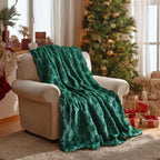 Horaldaily Christmas Blanket Throw, Green Christmas Tree Soft Fuzzy Plush Faux Fur Cozy Blankets for Couch Sofa Bed Lounging, Ideal Gifts for Kids Adults Wife Self, 50x60