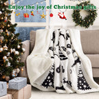 LBRO2M Sherpa Fleece Bed Blanket Queen Size,Christmas Super Soft Fuzzy Plush Warm Cozy Fluffy Microfiber Couch Throw Velvet Double Reversible Luxurious Blankets