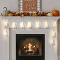 Halloween Decoration String Lights, Light up Ghost Garland, 7.5ft Battery Operated Ghost Lights with 10 LED for Mantle, Fireplace, Window, Porch, Party Indoor Outdoor Decor