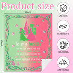 Hillsuren Witch Theme Blanket for Girls Pink and Green Throw Blanket to My Bestie Flannel Blankets 50 x 60 Inch Fun Witch Team Gifts for Women Christmas Halloween Thanksgiving Gift Decoration