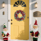 Artificial Christmas Wreath 22inch Christmas Wreaths for Front Door Xmas Red Berry Wreath with Eucalyptus Leaves Pine Needles Red Berries for Wall Farmhouse Window Winter Holidays