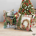 KatchOn, Farmhouse Christmas Pillow Covers 18x18 - Pack of 4 | Farmhouse Pillow Covers, Holiday Pillow Covers | Christmas Throw Pillow Covers for Christmas Decorations | Snowman Pillow Covers 18x18