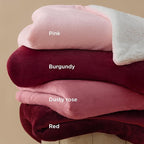 Bedsure GentleSoft Sherpa Fleece Throw Blanket Twin Size for Couch - Thick and Warm Throw for Women, Soft Fuzzy Plush Twin Christmas Blanket for Winter, Burgundy, 60x80 Inches