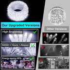 350LED Christmas Lights Indoor Outdoor, 90ft 12 Modes Cool White LED String Lights with Timer Dimmable, Waterproof Tree Lights for Xmas Patio Yard Fence Bedroom Wedding Garden Decor Cool White