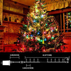 LAMPHOME 33ft Christmas Decorative Mini Lights, 100 LED Transparent Wire Fairy Starry String Lights Plug in, 12 Lighting Modes, for Indoor Outdoor Xmas Tree Wedding Party Decoration (Warm+Multicolor)