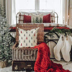 DFXSZ Christmas Pillow Covers 18x18 inch Set of 2 Christmas Tree Decorative White Throw Pillow Covers Winter Famliy Decoration for Home Couch TH-30G18