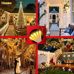 750LED Christmas Lights Outdoor Use, 240ft 12 Modes Warm White LED String Lights with Timer Dimmable, Waterproof Christmas Tree Lights for Xmas Patio Yard Fence Balcony Garden Decor Warm White