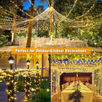 200 LED Christmas Lights Outdoor Indoor 66ft Connectable Twinkle Fairy String Lights 8 Modes Clear Wire, Plug in Warm White Christmas Lights Outdoor Waterproof for Bedroom Xmas Tree Decorations