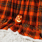 Touchat Sherpa Halloween Plaid Throw Blanket(60" X 70", Plaid Orange), Fuzzy Fluffy Cozy Soft Blanket, Fleece Flannel Plush Twin Size Microfiber Blanket for Couch Bed Sofa
