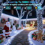 350LED Christmas Lights Indoor Outdoor, 90ft 12 Modes Cool White LED String Lights with Timer Dimmable, Waterproof Tree Lights for Xmas Patio Yard Fence Bedroom Wedding Garden Decor Cool White
