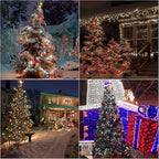 LAMPHOME 33ft Christmas Decorative Mini Lights, 100 LED transparent Wire Fairy Starry String Lights Plug in, 12 Lighting Modes, for Indoor Outdoor Xmas Tree Wedding Party Decoration (White+Multicolor)