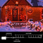 LAMPHOME 33ft Christmas Decorative Mini Lights, 100 LED Transparent Wire Fairy Starry String Lights Plug in, 11 Lighting Modes, for Indoor Outdoor Xmas Tree Wedding Party Decoration (red)