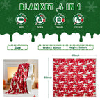 NORD ECO Christmas Throw Blanket, Christmas Decorations Gifts for Women, Sherpa Flannel Fleece Winter Holiday Blanket, Fluffy Cozy Soft Christams Throws for Couch Sofa Bed, DoubleDeer, 50" X 60"