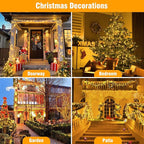 Extra Long Christmas Tree Lights 197FT 600 LED Connectable 8 Modes with Timer Decorative String Lights for Xmas Tree Patio Party Warm White