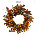 WreathDream 20 inch Fall Wreath Autumn Oak Leaves Wreath with Cape Gooseberry,Oak Leaf,Acorn,Berry,Pine Cone for Front Door Farmhouse Indoor Outdoor Festival Home Decor