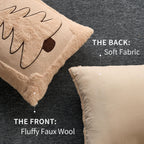 DFXSZ Christmas Pillow Covers 18x18 Beige Big Christmas Tree Decoration Soft Plush Faux Fur Jacquard Throw Pillows for Bedroom Sofa Holiday Festivals Winter Home Decor PTK068C18