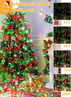 Christmas Lights 600 LED 98FT, Waterproof Outdoor String Lights with Remote and Timer, 8 Modes Dimmable Fairy Lights for Indoor Outdoor Wedding Party Holiday Decorations (Red and Green)