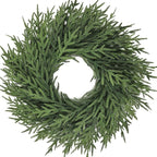 26 inch Norfolk Pine Wreath, Realistic Christmas Wreath for Front Door,Artificial Real Touch Green Wreath Greenery for Door Wall Windows Mantle Outdoor Christmas Decoration