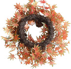 Fall Wreath for Front Door Fall Pumpkins Pinecone Wreaths 24 Inch Berry Artificial Maples Leaves Wreath for Halloween Thanksgivings Christmas Decoration Indoor Outdoor Window Hanging Decor