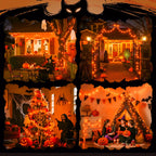 JMEXSUSS 4 Pack 50 LED Battery Operated String Lights Orange, Each 16.5ft Halloween String Lights with Timer, 8 Modes Orange Halloween Light Indoor Outdoor for Garland Party Fall Decoration