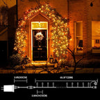LAMPHOME 66ft Golden Christmas Decorative Mini Lights,200 LED Transparent Wire Fairy Starry String Lights Plug in,11 Lighting Modes, for Indoor Outdoor Xmas Tree Wedding Party Decoration (Yellow)