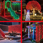 750LED Christmas Lights Outdoor Use, 240ft 12 Modes Red LED String Lights with Timer Dimmable, Waterproof Christmas Tree Lights for Xmas Patio Yard Fence Balcony Garden Party Decor Red