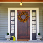 WreathDream 20 inch Fall Wreath Autumn Oak Leaves Wreath with Cape Gooseberry,Oak Leaf,Acorn,Berry,Pine Cone for Front Door Farmhouse Indoor Outdoor Festival Home Decor