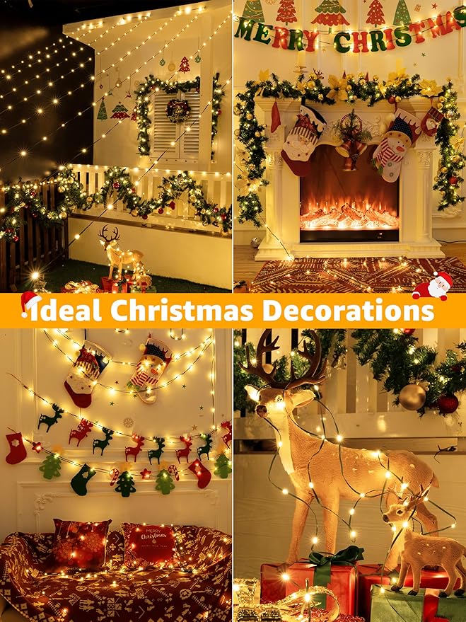 Christmas Lights 1200 LED 394 FT, Waterproof Outdoor String Lights with Remote and Timer, Christmas Tree Lights with 8 Modes Dimmable, Fairy Lights for Holiday Decor (Warm White)