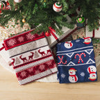 PAVILIA Christmas Sherpa Throw Blanket, Red & White Snowflake, Reindeer, Reversible Fleece & Sherpa Cozy Winter Blanket for Couch & Bed, 50x60, Christmas & Holiday Decor
